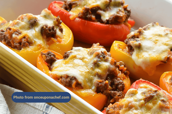Beef Picadillo Stuffed Bell Peppers